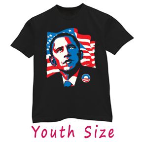 Barack Obama US American flag USA youth kids toddler boys size tee