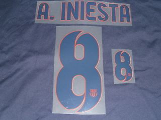 Barcelona Football Player Size Name Set For AWAY Shirt / Jersey
