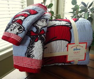Pottery Barn Kids NWT Dr.SEUSS Quilted Bedding & Shams SET F/Q