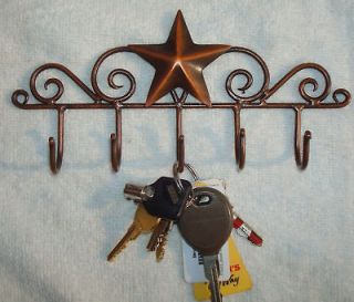 Rustic Primitive BARN STAR KEY HOLDER Hanger Aged Copper Deposit