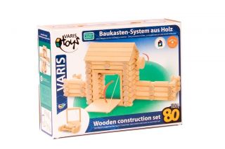 Wooden log Fort construction building Kit