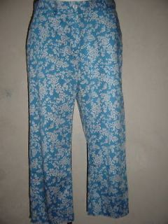 Ralph Lauren Victorian Print Blue Crop Capri Pants   4