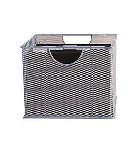 Hanging Silver Mesh File Crate Office Decor Organizer