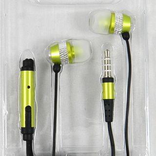 EXTRA BASS 3.5 MM METAL STERO HEADSET W/ MIC FOR ZTE PHONES GREEN
