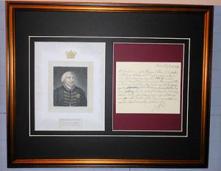 King George III Signed Letter Revolutionary War Peace Reprint
