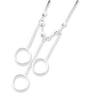 Ladies .925 Sterling Silver Polish Three Circles w/ Extension 16