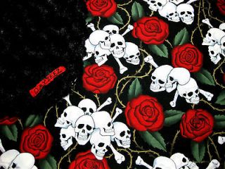 Baby Red Rose Cross Bones Skull Blanket Minky Bedding Crib Stroller