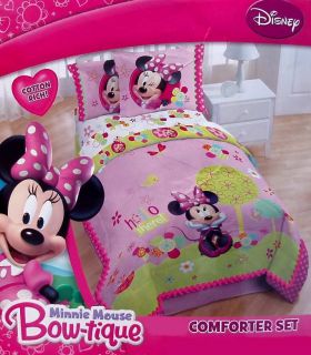 MINNIE MOUSE BOW PINK TWIN COMFORTER SHEETS SHAM 6PC BEDDING SET NEW