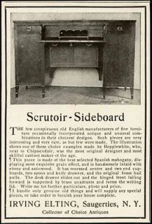 1904 AD FOR SALE OF HEPPLEWHITE SCRUTOIR SIDEBOARD