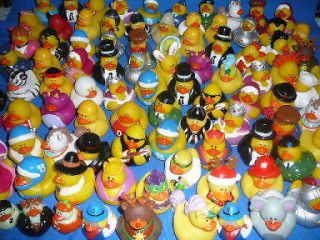 25 RUBBER DUCKS Lot Ducky Party Favors Cake Toppers Bath Toys Mixed