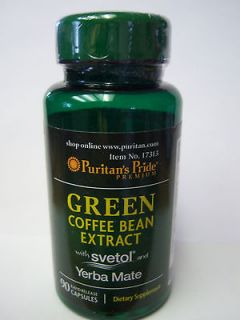 GREEN COFFEE BEAN Extract, 400 mg., with Svetol and Yerba Mate
