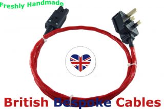 1m Belden 83803 Mains Power Cable POLISHED Plugs & Active Faraday Cage