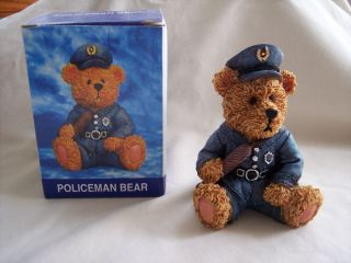 Police Bear Figurine Officer Detective Baton Belt Uniform NEW hat