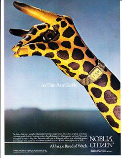 NOBLIA CITIZEN wrist watch Magazine Print Advertisement   As Thin as a