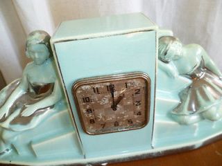 Vintage French Ceramic Ballerina Clock by ODYV