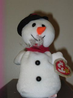 Ty SNOWBALL the Snowman Beanie Baby ~ MINT TAGS ~ RETIRED