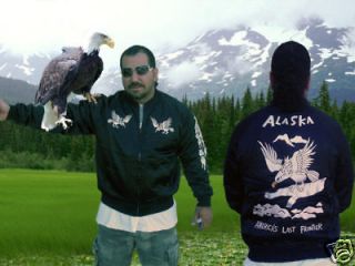 Alpha Alaska Eagle Souvenir Flight Jacket XX Large RARE