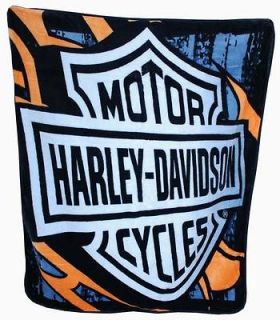 HARLEY DAVIDSO N® GENUINE MOTORCYCLE BAR & SHIELD PLUSH THROW BLANKET