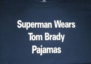 Superman Wears Tom Brady Pajamas Womens T Shirt   New England