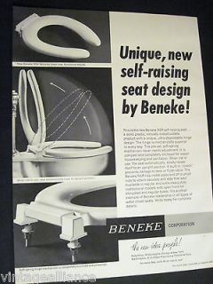 images of self raising Toilet Seat by Beneke Corp 1972 Print Ad