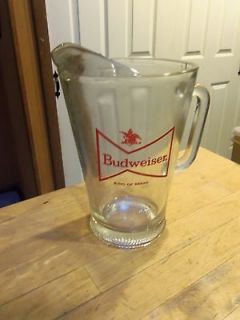 Budweiser King Of Beers Glass Beer Pitcher Bowtie Design