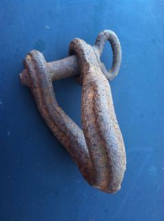 Vintage Cast Iron Twisted Farm Clevis Hitch with Pin Tractor Antique