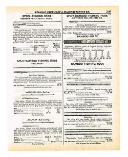 BAMBOO FISHING RODS, POLES MONTAGUE, BELKNAP, JAPANESE 1940 CATALOG AD