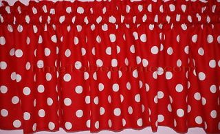 Yr CHoICe VALANCE large 3/4 white DOTS on BROWN or BLACK or RED lined