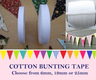 Tape Twill Bunting Apron Lining Bias Binding Party Jubilee * 3 Widths