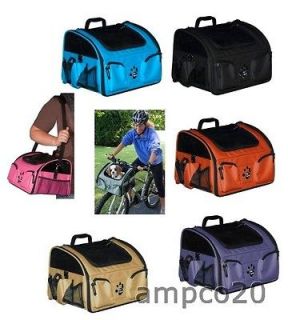 in 1 Pet Bike Basket Carrier Car Seat Dog Cat Travel Pet Gear Free