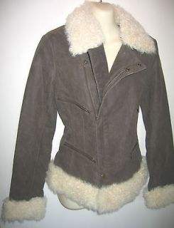 VICTORIAS SECRET LAMBSWOOL SHEARLING LEATHER BOMBER JACKET XS $399.00