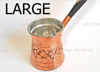 Turkish Coffee Maker Pot Handmade Crafted Solid Thick Copper   Large