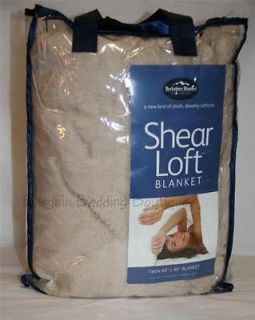 Berkshire Shear Loft TWIN Blanket OYSTER Solid Beige Shearloft Plush