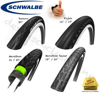 Schwalbe Tyres for Foldable Cycle / Folding Bikes   All Sizes