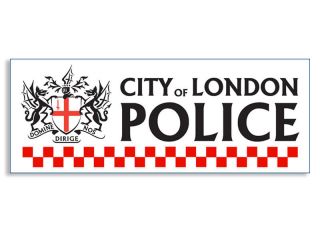 3x8 in City of London Police Bumper Sticker   decal crest uk england