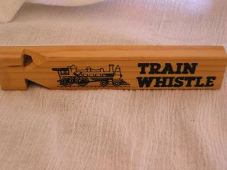 New Choo Choo Wooden Steam Train Whistle Hand Carved Wood Block