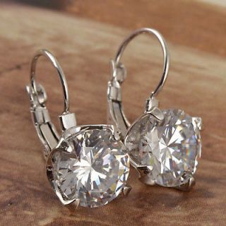 Flawless Swarovski Crystal 9K White GF Hoop Earrings,W557