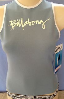 BILLABONG EQUATOR Metalic Wetsuit Vest Rashie Tank Top Womens 10 NWT