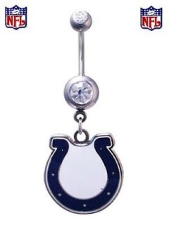 COLTS INDIANAPOLIS Belly Button Navel Ring Crystals NEW
