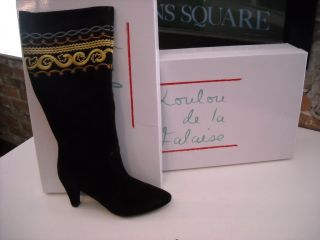 LouLou de la Falaise Brown Suede Embroidered Boots