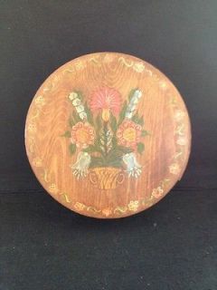 Hand Painted WOODEN SHAKER STYLE Round Cheese Box Floral Berea KY