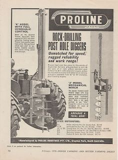 Vintage 1970 PROLINE POST HOLE DIGGER Advertisement
