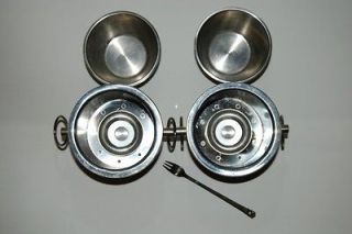 Two stainless steel fondue set for hot or cold