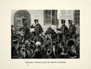 1896 Print Caton Woodville Battle Leipzig War Sixth Coalition Lutzow