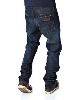 New Mens Wrangler Ben Anti Fit Sim Denim Jeans Vintage Faded Dark