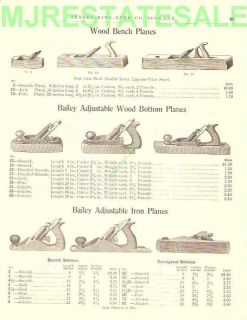 1911 Stanley Bailey Wood Bench Plane Catalog AD