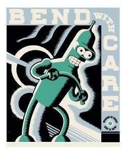 Futurama Tin Cubicle Sign Bender Bend with Care
