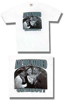 THE THREE STOOGES ARE YOU MARRIED OR HAPPY WHITE T SHIRT XL X LARGE