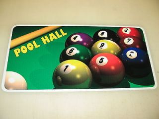 BALL POOL HALL Sign Metel vintage Table billiard Ball cue rack