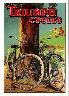 Triumph Bicycle 1930s Advertising Repro Postcard #2